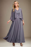 A-Line/Princess Chiffon Applique Ankle-Length Mother of the Bride Dresses