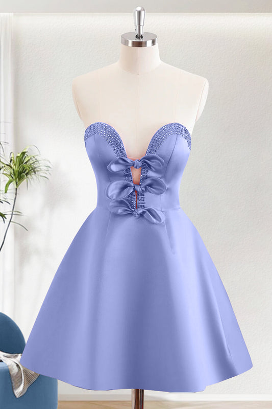 Lilac A-Line Sweetheart Short Homecoming Dress